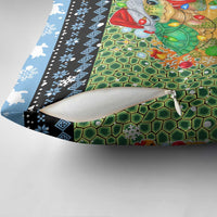 Micronesia Christmas Pillow Cover with Santa Turtle Coral Reef and Holiday Ocean Pattern - Polynesian Pride