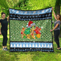 Micronesia Christmas Quilt with Santa Turtle Coral Reef and Holiday Ocean Pattern - Polynesian Pride