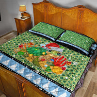Micronesia Christmas Quilt Bed Set with Santa Turtle Coral Reef and Holiday Ocean Pattern - Polynesian Pride