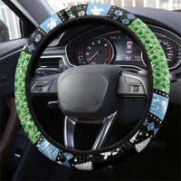 Micronesia Christmas Steering Wheel Cover with Santa Turtle Coral Reef and Holiday Ocean Pattern - Polynesian Pride