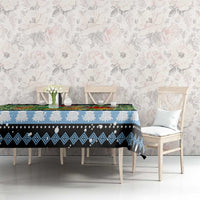 Micronesia Christmas Tablecloth with Santa Turtle Coral Reef and Holiday Ocean Pattern - Polynesian Pride