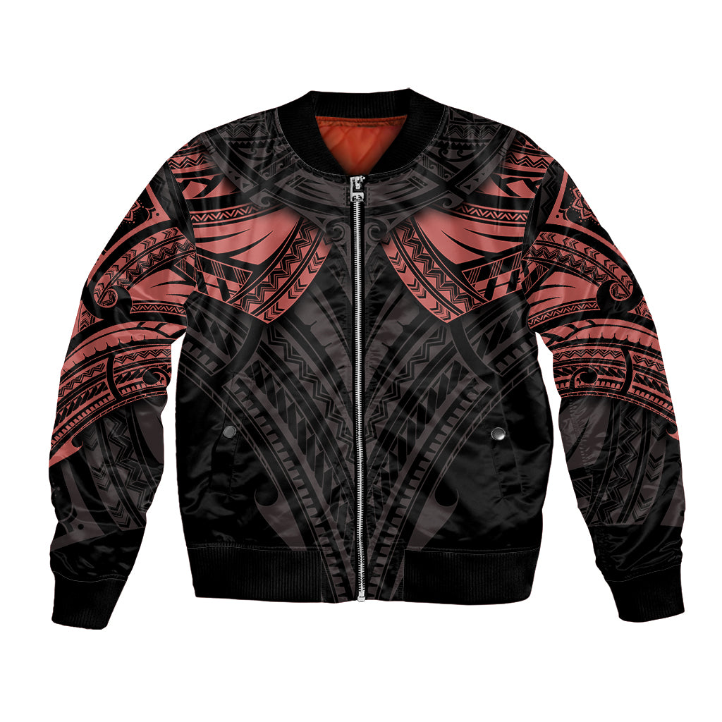 Feminine Polynesian Bomber Jacket Mandala Tattoo Style TS04 Unisex Black - Polynesian Pride