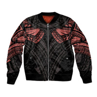 Feminine Polynesian Bomber Jacket Mandala Tattoo Style TS04 Unisex Black - Polynesian Pride