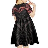 Feminine Polynesian Kid Short Sleeve Dress Mandala Tattoo Style TS04 - Polynesian Pride