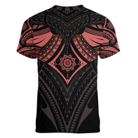 Feminine Polynesian Women V Neck T Shirt Mandala Tattoo Style TS04 - Polynesian Pride