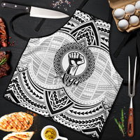 Aiga Samoa Raised Fist Apron Polynesian Tribal Tattoo Art Family Pride TS04 White Black - Polynesian Pride