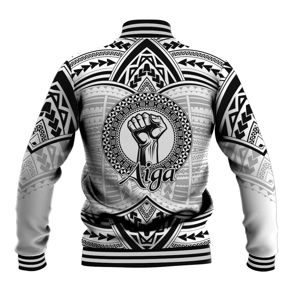 Aiga Samoa Raised Fist Baseball Jacket Polynesian Tribal Tattoo Art Family Pride TS04 - Polynesian Pride