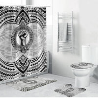 Aiga Samoa Raised Fist Bathroom Set Polynesian Tribal Tattoo Art Family Pride TS04 Bathroom Set (4 pcs) White Black - Polynesian Pride