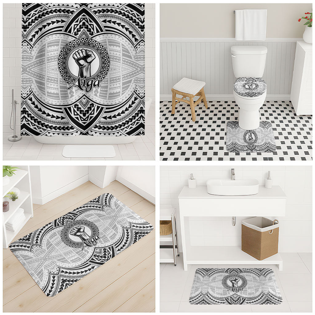 Aiga Samoa Raised Fist Bathroom Set Polynesian Tribal Tattoo Art Family Pride TS04 - Polynesian Pride