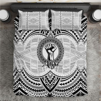 Aiga Samoa Raised Fist Bedding Set Polynesian Tribal Tattoo Art Family Pride TS04 White Black - Polynesian Pride
