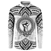 Aiga Samoa Raised Fist Button Sweatshirt Polynesian Tribal Tattoo Art Family Pride TS04 White Black - Polynesian Pride