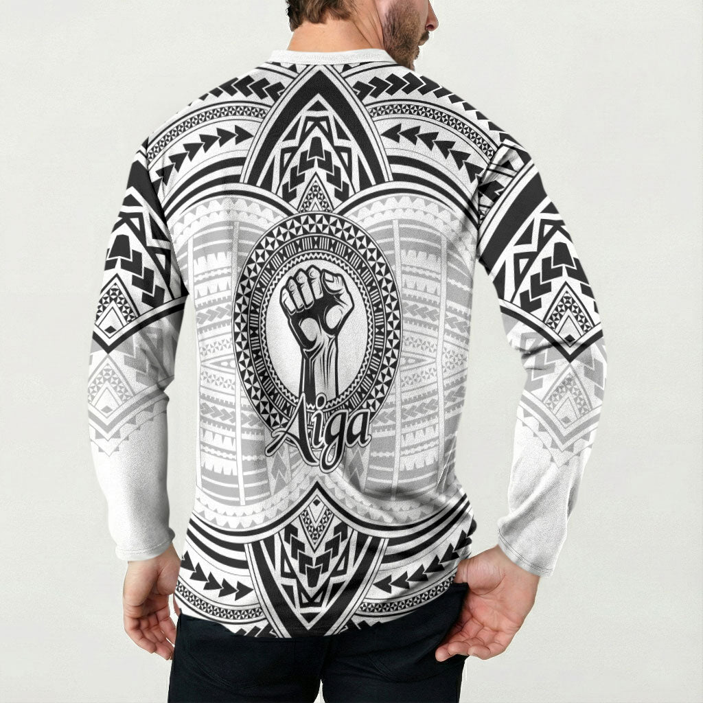 Aiga Samoa Raised Fist Button Sweatshirt Polynesian Tribal Tattoo Art Family Pride TS04 - Polynesian Pride