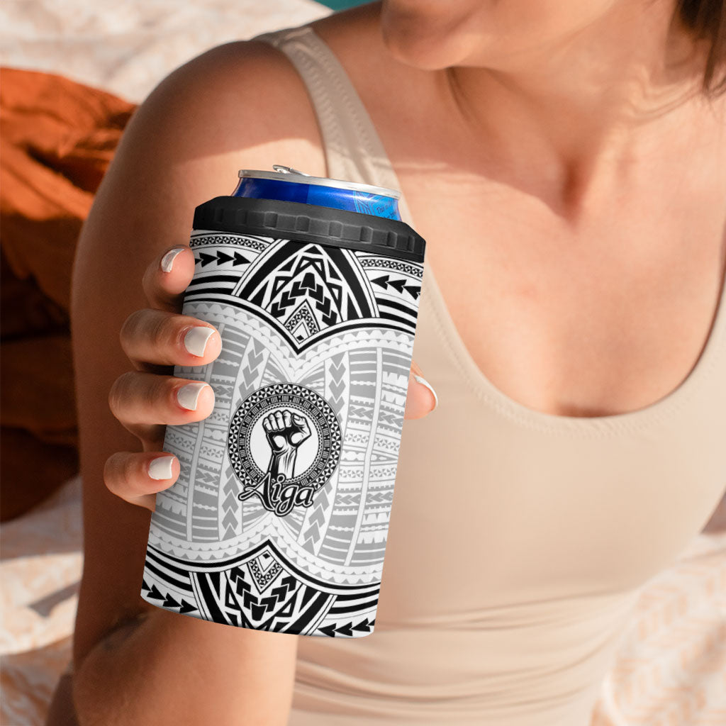 Aiga Samoa Raised Fist 4 in 1 Can Cooler Tumbler Polynesian Tribal Tattoo Art Family Pride TS04 - Polynesian Pride