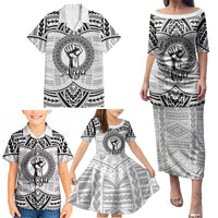 Aiga Samoa Raised Fist Family Matching Puletasi and Hawaiian Shirt Polynesian Tribal Tattoo Art Family Pride TS04 - Polynesian Pride