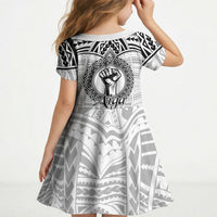 Aiga Samoa Raised Fist Kid Short Sleeve Dress Polynesian Tribal Tattoo Art Family Pride TS04 - Polynesian Pride