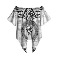 Aiga Samoa Raised Fist Off Shoulder Wrap Waist Top Polynesian Tribal Tattoo Art Family Pride TS04 - Polynesian Pride