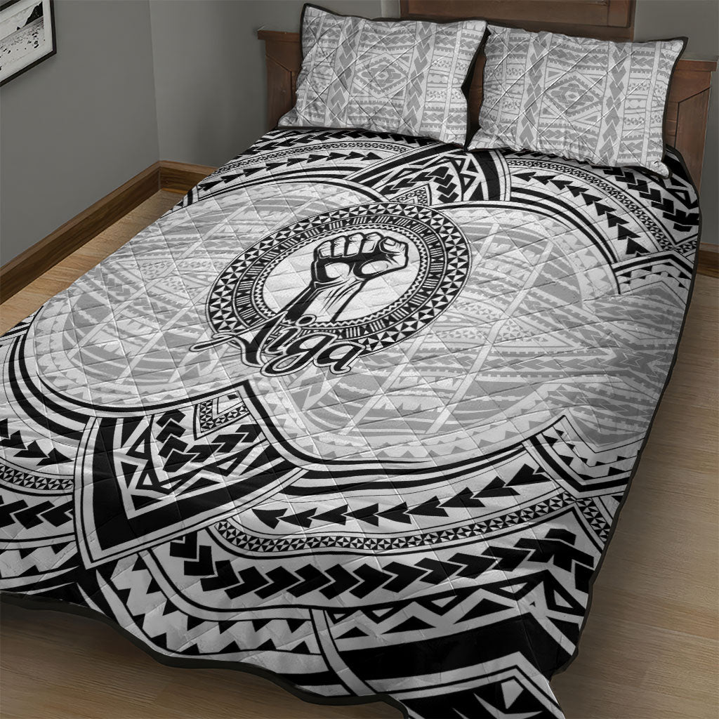 Aiga Samoa Raised Fist Quilt Bed Set Polynesian Tribal Tattoo Art Family Pride TS04 - Polynesian Pride