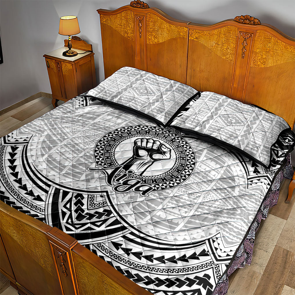 Aiga Samoa Raised Fist Quilt Bed Set Polynesian Tribal Tattoo Art Family Pride TS04 - Polynesian Pride