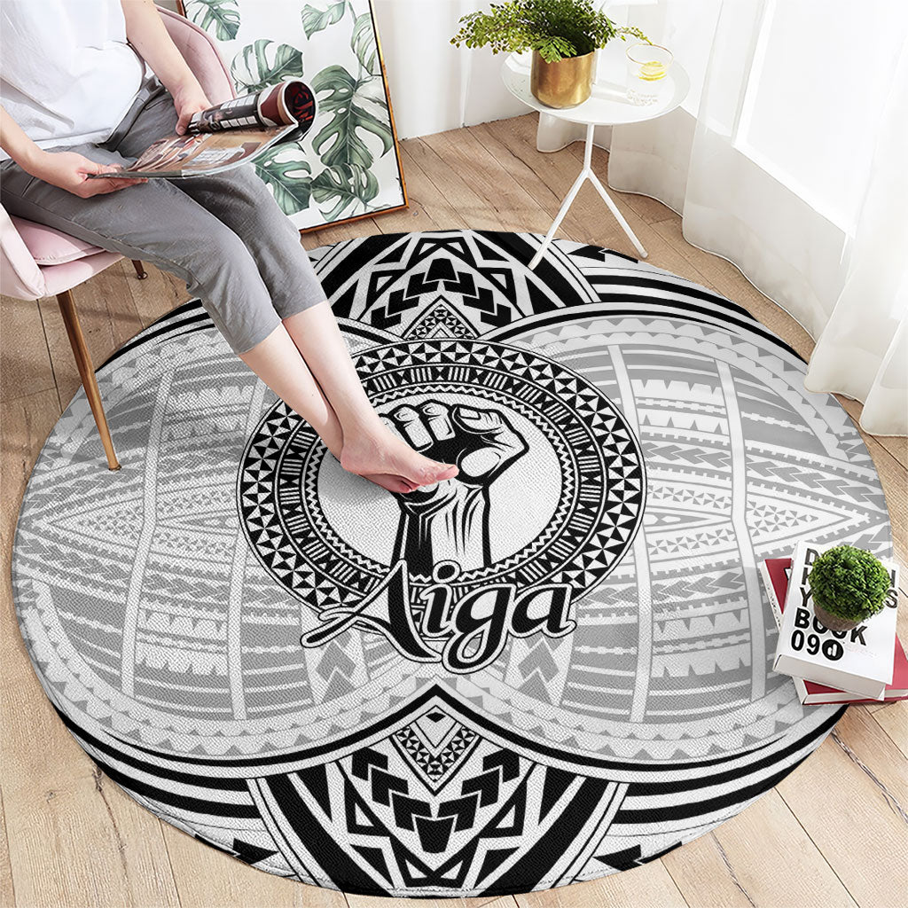 Aiga Samoa Raised Fist Round Carpet Polynesian Tribal Tattoo Art Family Pride TS04 - Polynesian Pride