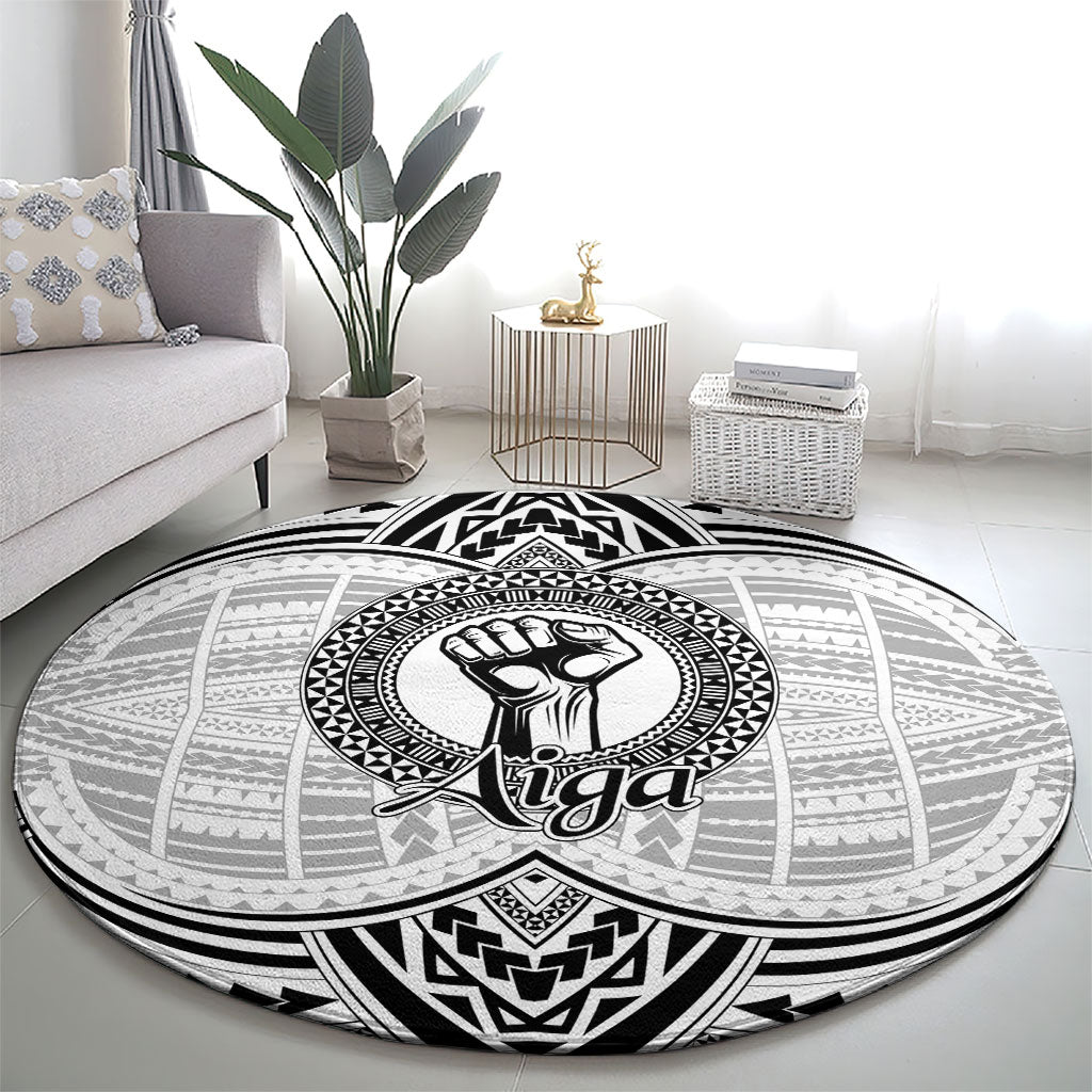 Aiga Samoa Raised Fist Round Carpet Polynesian Tribal Tattoo Art Family Pride TS04 - Polynesian Pride