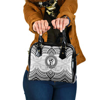 Aiga Samoa Raised Fist Shoulder Handbag Polynesian Tribal Tattoo Art Family Pride TS04 One Size White Black - Polynesian Pride