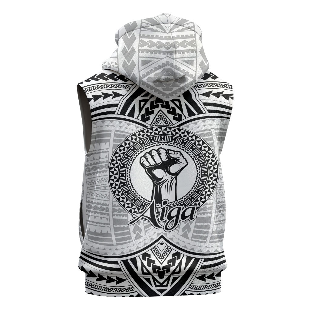 Aiga Samoa Raised Fist Sleeveless Hoodie Polynesian Tribal Tattoo Art Family Pride TS04 - Polynesian Pride