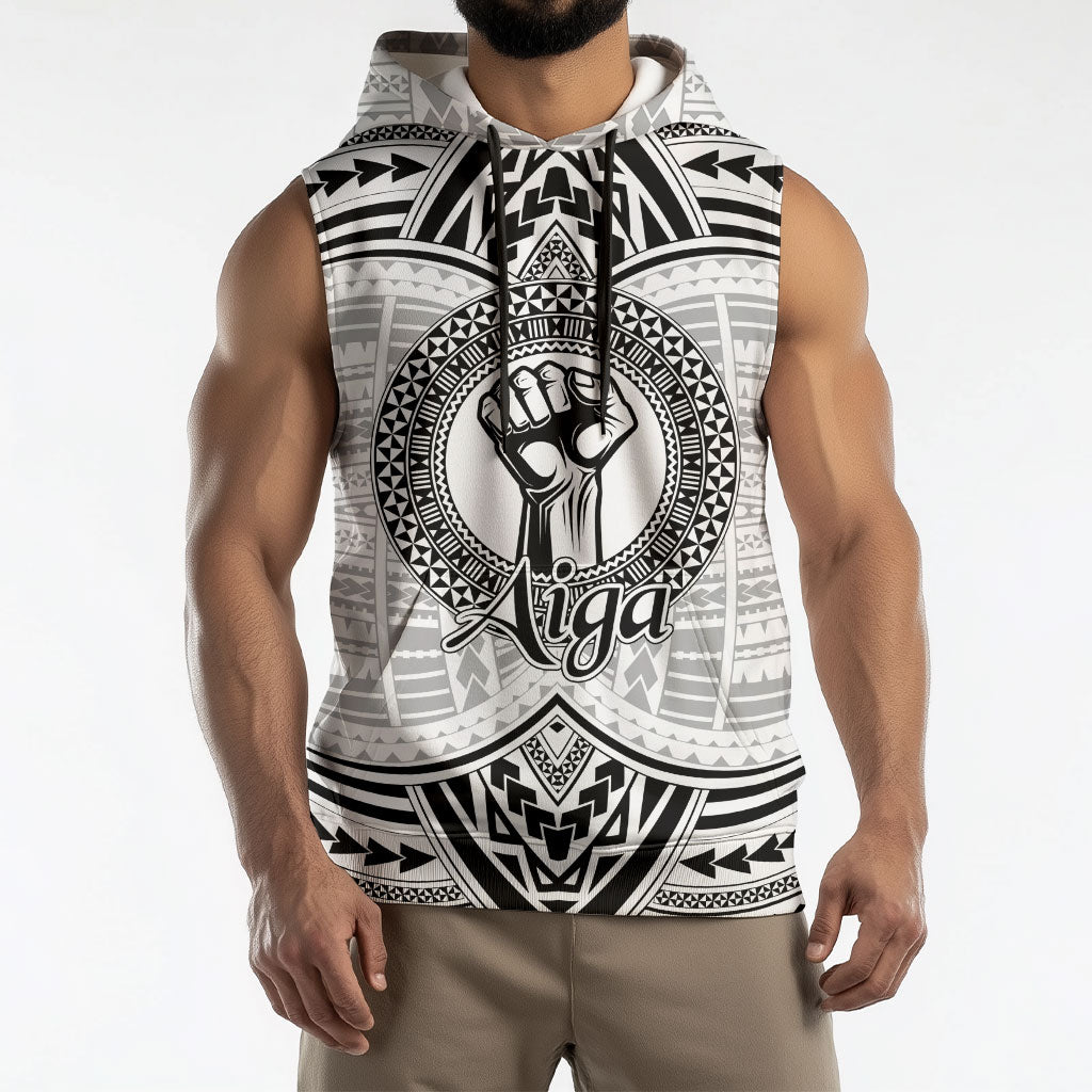 Aiga Samoa Raised Fist Sleeveless Hoodie Polynesian Tribal Tattoo Art Family Pride TS04 - Polynesian Pride