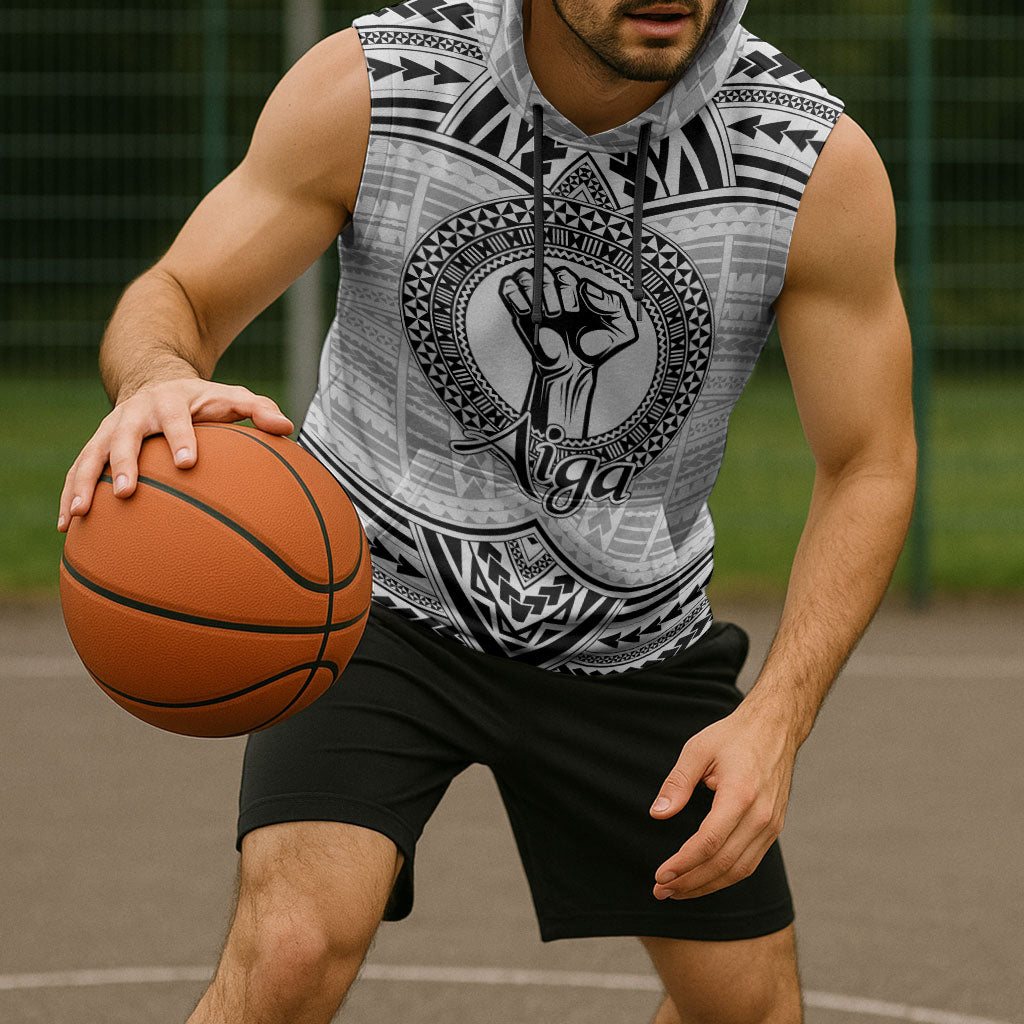 Aiga Samoa Raised Fist Sleeveless Hoodie Polynesian Tribal Tattoo Art Family Pride TS04 - Polynesian Pride