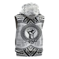 Aiga Samoa Raised Fist Sleeveless Zip Hoodie Polynesian Tribal Tattoo Art Family Pride TS04 - Polynesian Pride