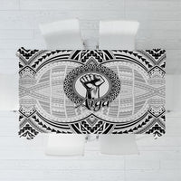 Aiga Samoa Raised Fist Tablecloth Polynesian Tribal Tattoo Art Family Pride TS04 White Black - Polynesian Pride