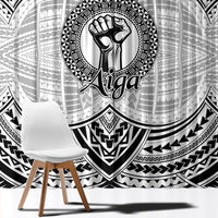 Aiga Samoa Raised Fist Window Curtain Polynesian Tribal Tattoo Art Family Pride TS04 - Polynesian Pride