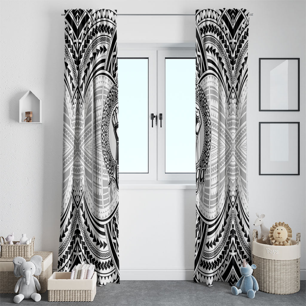 Aiga Samoa Raised Fist Window Curtain Polynesian Tribal Tattoo Art Family Pride TS04 - Polynesian Pride