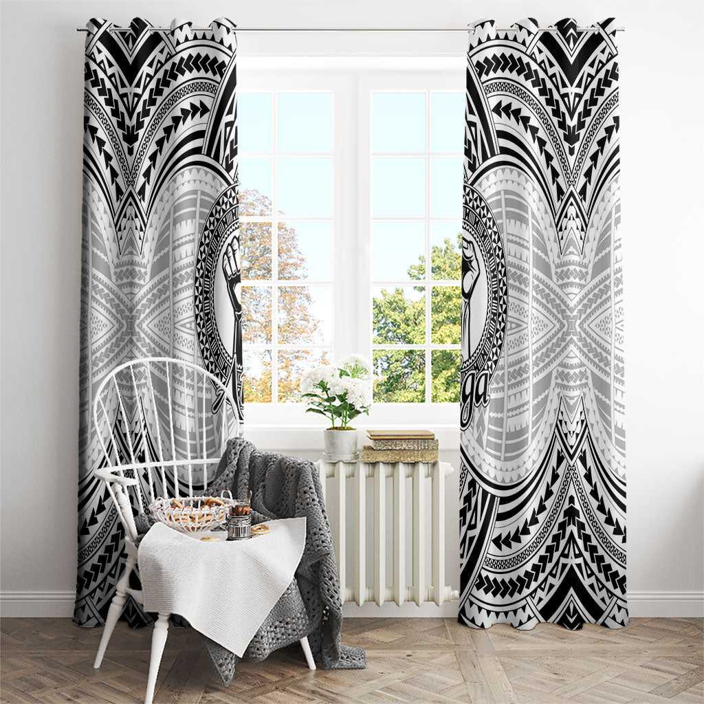 Aiga Samoa Raised Fist Window Curtain Polynesian Tribal Tattoo Art Family Pride TS04 - Polynesian Pride