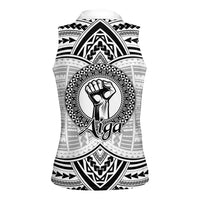 Aiga Samoa Raised Fist Women Sleeveless Polo Shirt Polynesian Tribal Tattoo Art Family Pride TS04 - Polynesian Pride