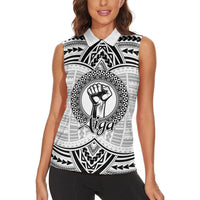 Aiga Samoa Raised Fist Women Sleeveless Polo Shirt Polynesian Tribal Tattoo Art Family Pride TS04 - Polynesian Pride