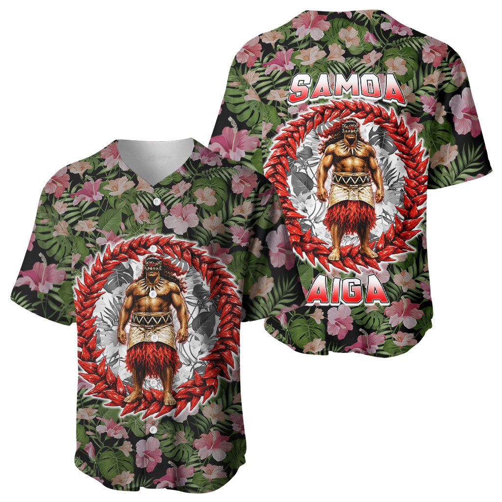 Samoa Aiga Polynesian Baseball Jersey Tropical Floral Hibiscus Pattern Island Heritage TS04 - Polynesian Pride