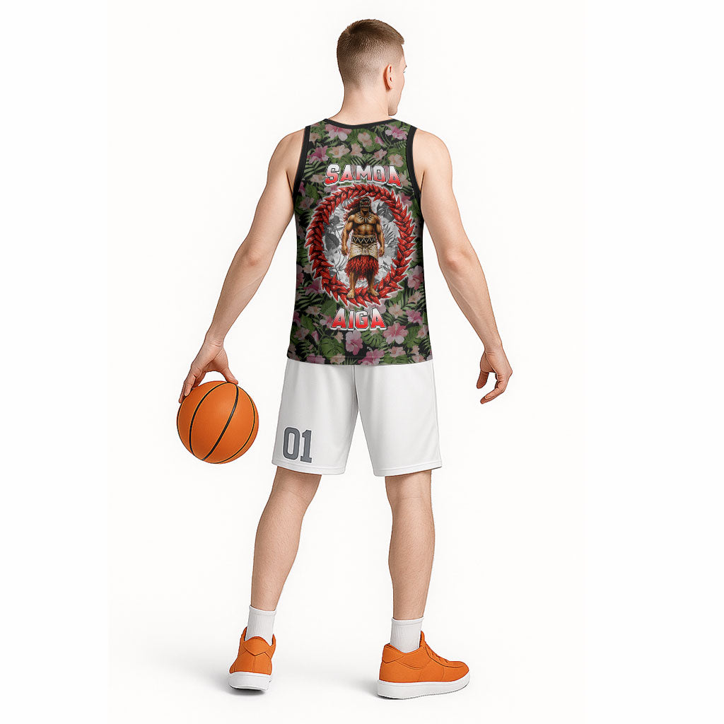 Samoa Aiga Polynesian Basketball Jersey Tropical Floral Hibiscus Pattern Island Heritage TS04 - Polynesian Pride