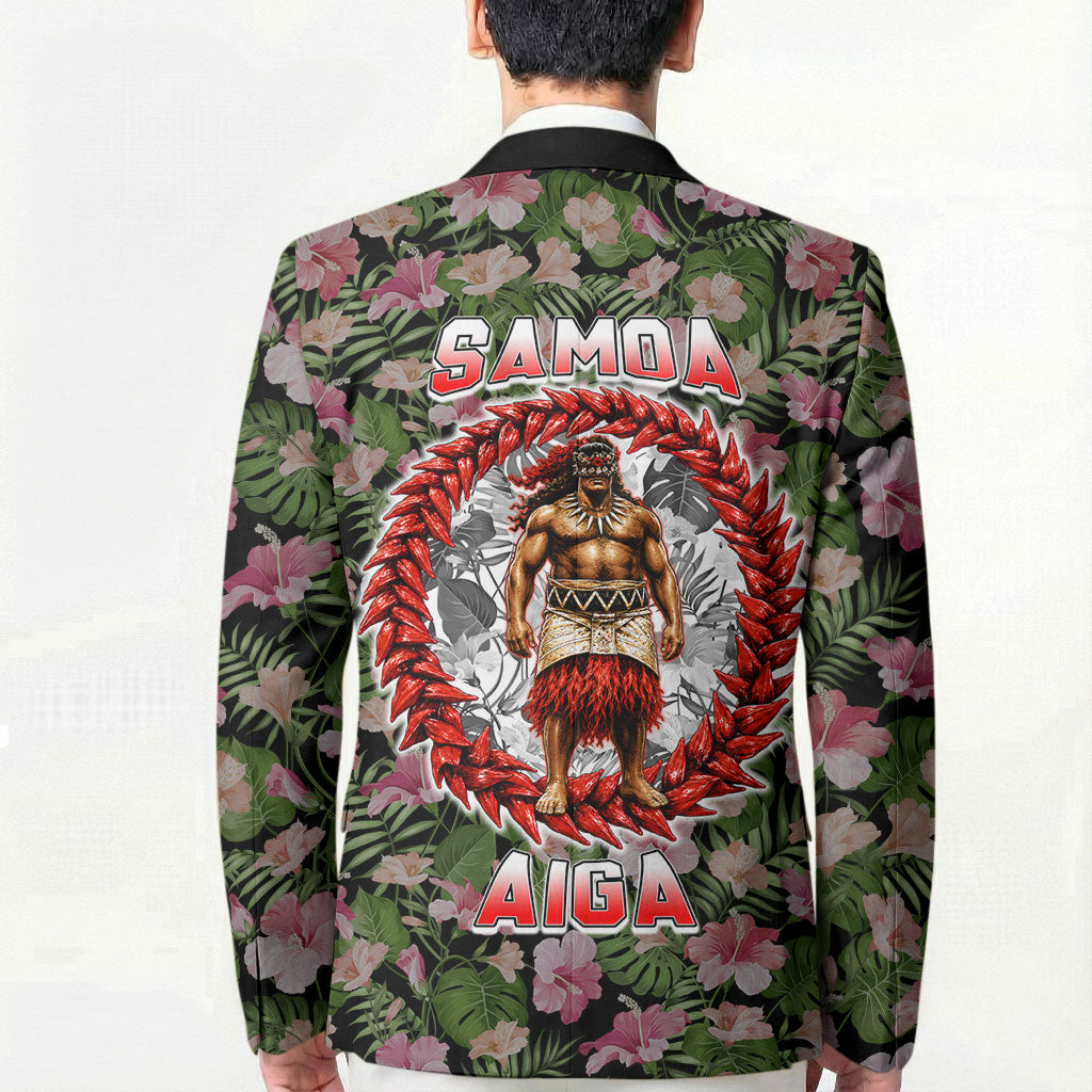 Samoa Aiga Polynesian Blazer Tropical Floral Hibiscus Pattern Island Heritage TS04 - Polynesian Pride