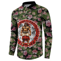 Samoa Aiga Polynesian Button Sweatshirt Tropical Floral Hibiscus Pattern Island Heritage TS04 - Polynesian Pride