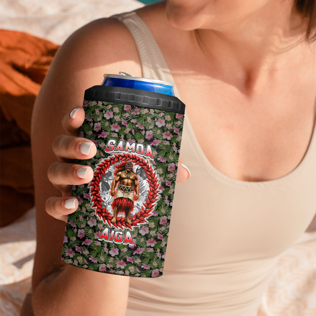 Samoa Aiga Polynesian 4 in 1 Can Cooler Tumbler Tropical Floral Hibiscus Pattern Island Heritage TS04 - Polynesian Pride