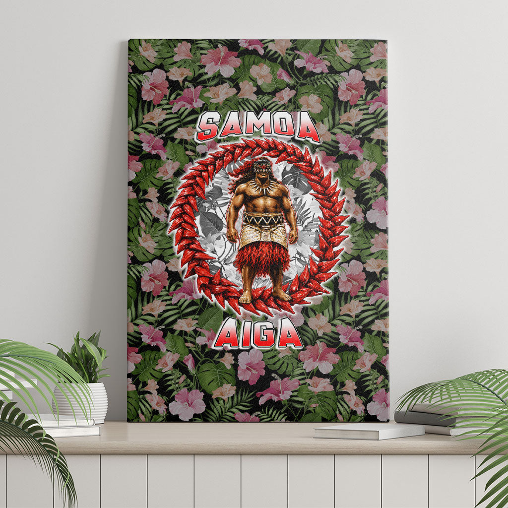 Samoa Aiga Polynesian Canvas Wall Art Tropical Floral Hibiscus Pattern Island Heritage TS04 - Polynesian Pride