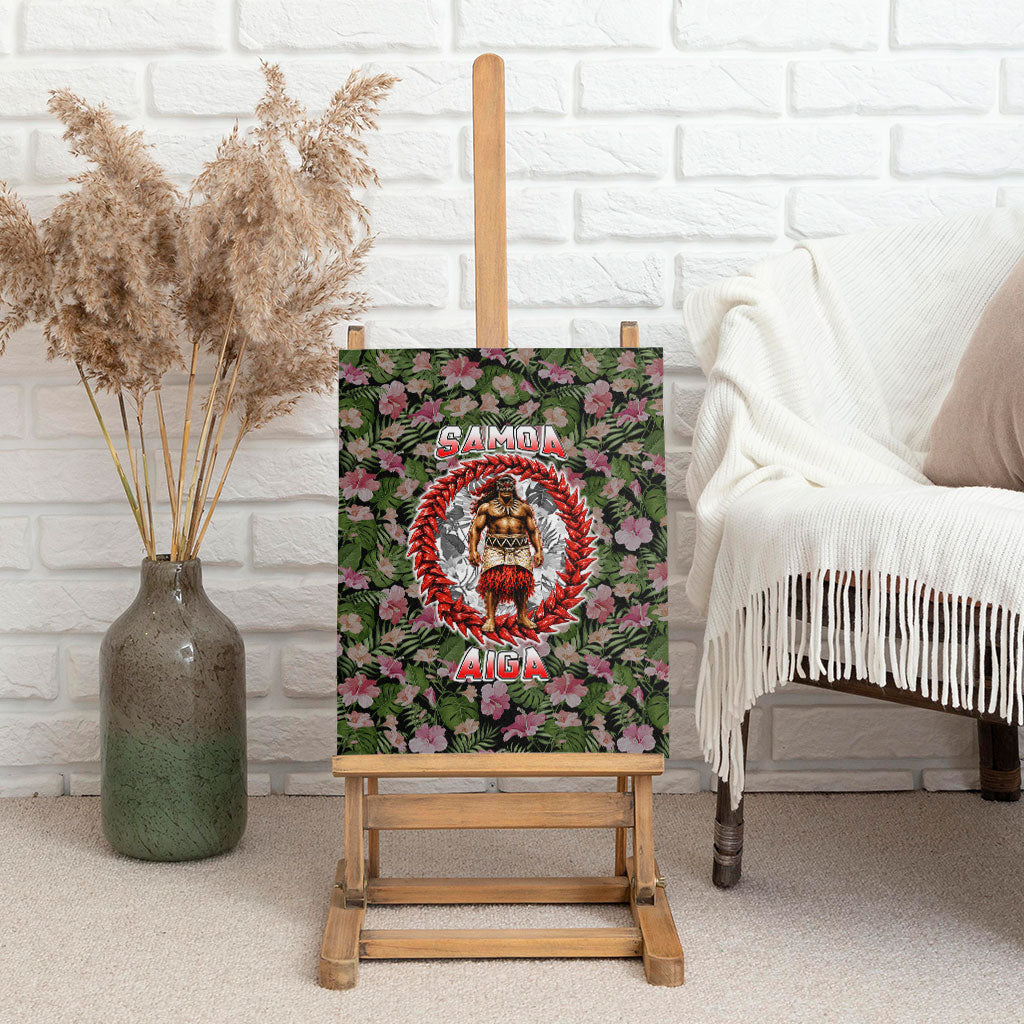 Samoa Aiga Polynesian Canvas Wall Art Tropical Floral Hibiscus Pattern Island Heritage TS04 - Polynesian Pride