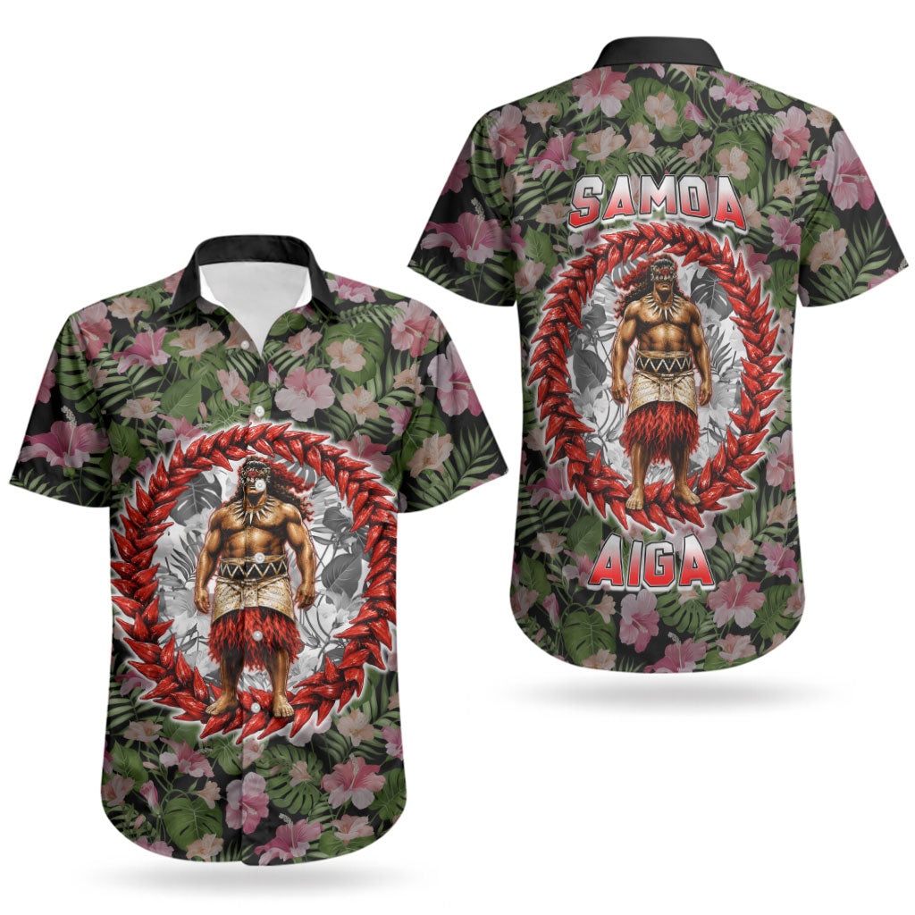 Samoa Aiga Polynesian Couples Matching Long Sleeve Bodycon Dress and Hawaiian Shirt Tropical Floral Hibiscus Pattern Island Heritage TS04 - Polynesian Pride