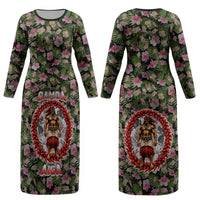 Samoa Aiga Polynesian Couples Matching Long Sleeve Bodycon Dress and Hawaiian Shirt Tropical Floral Hibiscus Pattern Island Heritage TS04 - Polynesian Pride