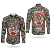 Samoa Aiga Polynesian Couples Matching Mermaid Dress and Long Sleeve Button Shirt Tropical Floral Hibiscus Pattern Island Heritage TS04 - Polynesian Pride