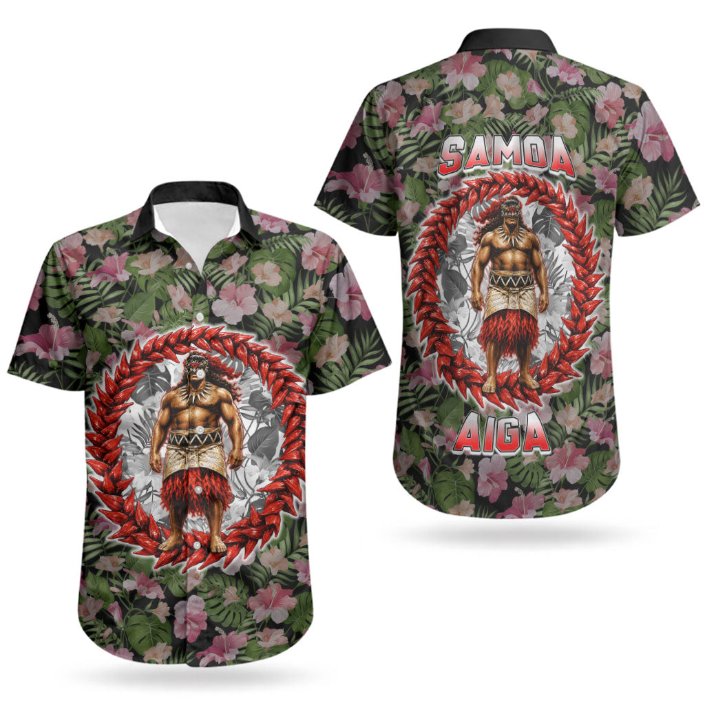 Samoa Aiga Polynesian Couples Matching Short Sleeve Bodycon Dress and Hawaiian Shirt Tropical Floral Hibiscus Pattern Island Heritage TS04 - Polynesian Pride