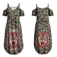 Samoa Aiga Polynesian Couples Matching Summer Maxi Dress and Long Sleeve Button Shirt Tropical Floral Hibiscus Pattern Island Heritage TS04 - Polynesian Pride