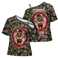 Samoa Aiga Polynesian Cross Shoulder Shirt Tropical Floral Hibiscus Pattern Island Heritage TS04 - Polynesian Pride