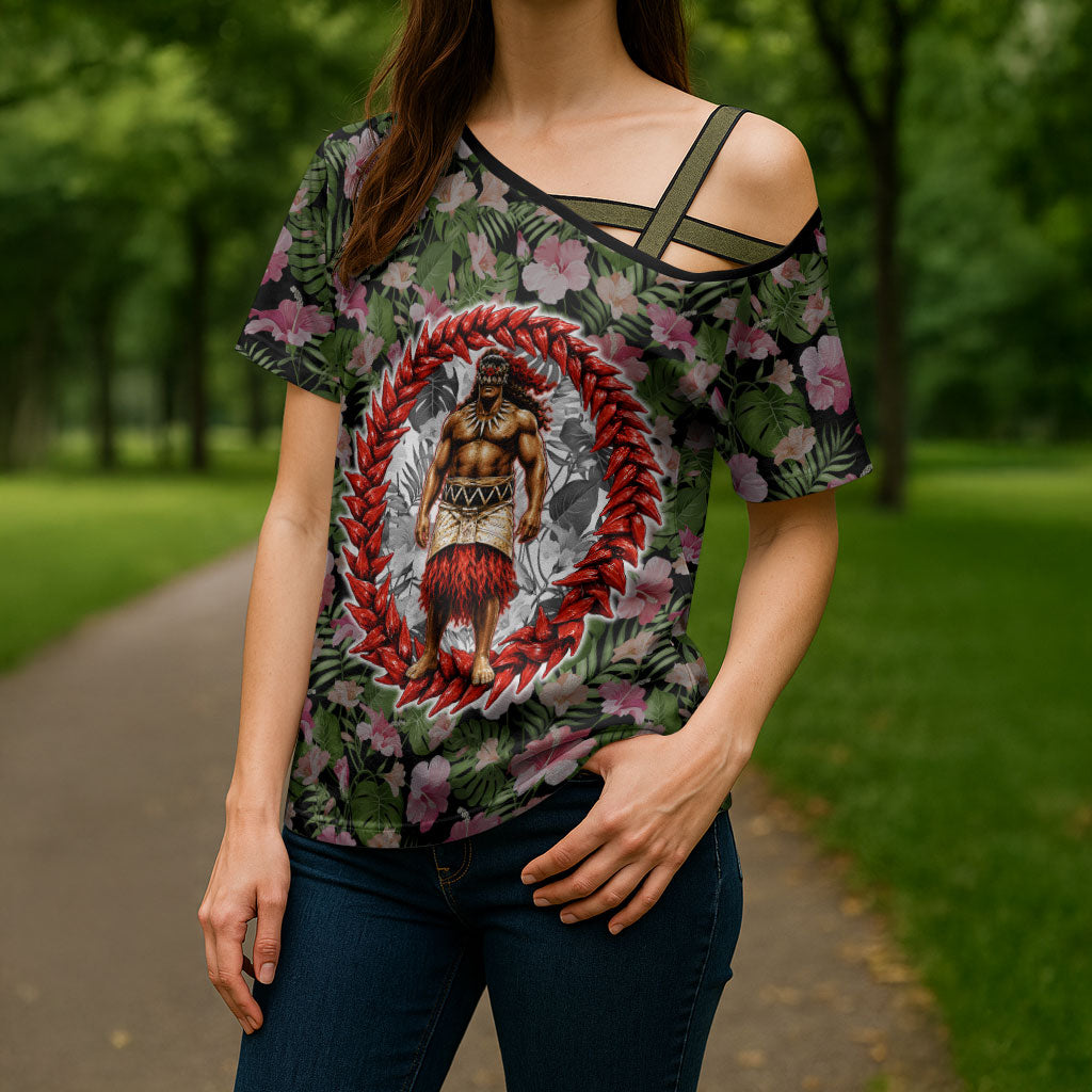 Samoa Aiga Polynesian Cross Shoulder Shirt Tropical Floral Hibiscus Pattern Island Heritage TS04 - Polynesian Pride