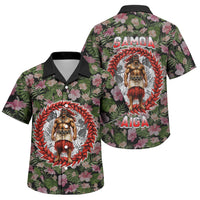 Samoa Aiga Polynesian Family Matching Puletasi and Hawaiian Shirt Tropical Floral Hibiscus Pattern Island Heritage TS04 Son's Shirt Green Red - Polynesian Pride